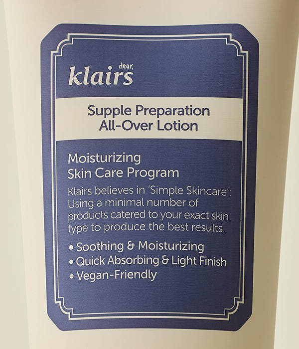 Dear, Klairs Supple Preparation All-Over Lotion 250ml | GlamTouch UK