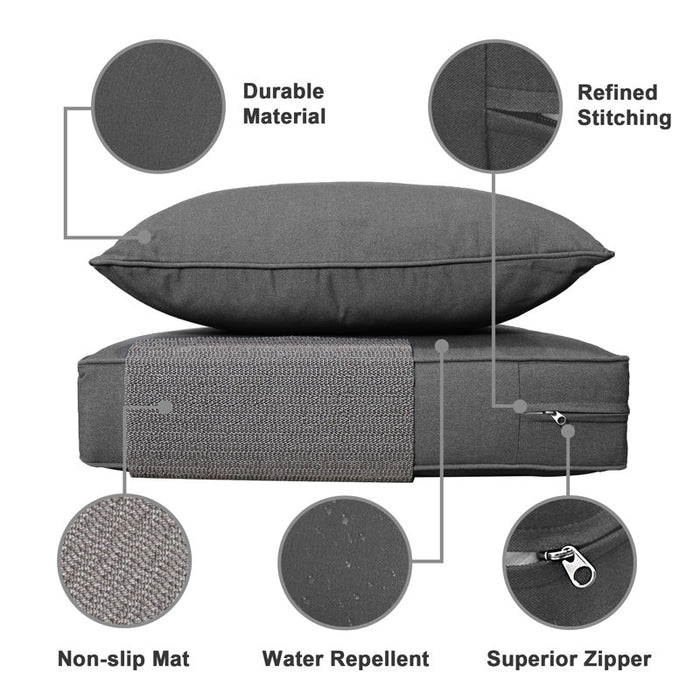 Ensemble de coussins pour chaises d'extérieur/d'intérieur, coussins de remplacement profonds pour sièges de terrasse