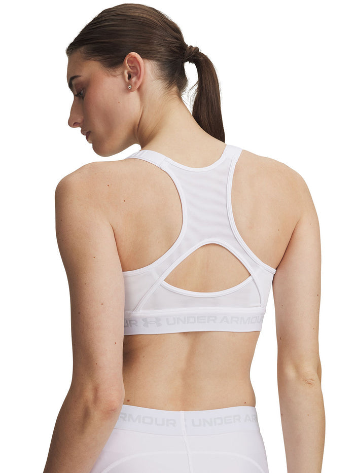 UA HeatGear Crossback High Peto blanco para mujer