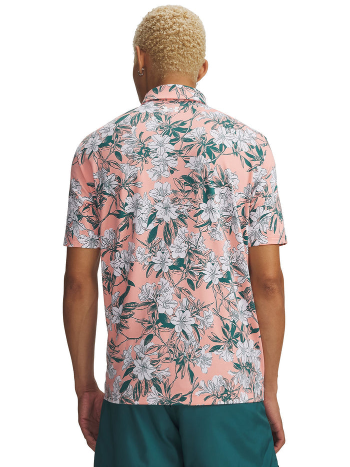 UA Matchplay Printed Polo Polera Manga Corta rosado para hombre