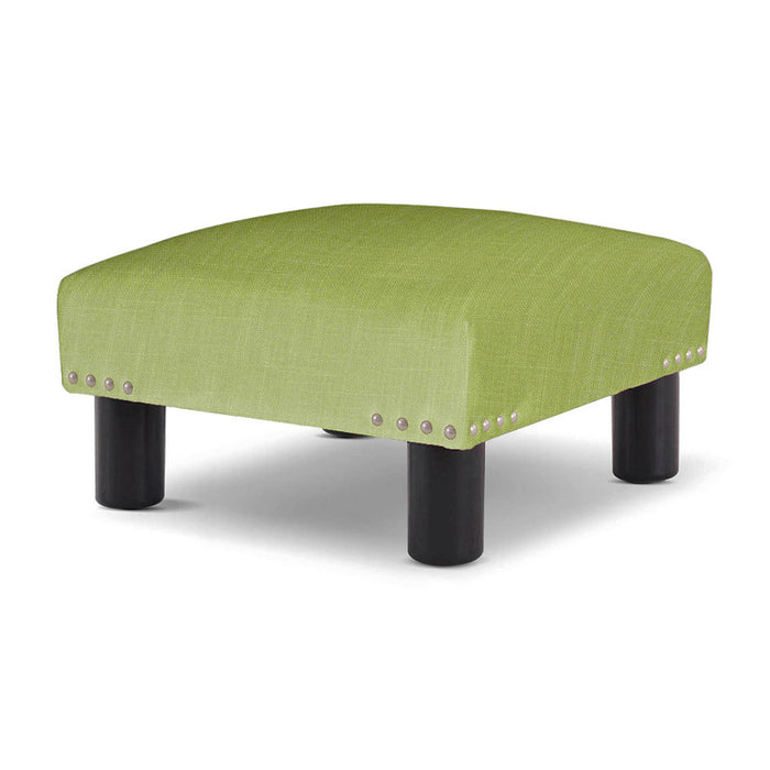 Pouf d'appoint carré Nahja 16" en mélange de coton chartreuse vif