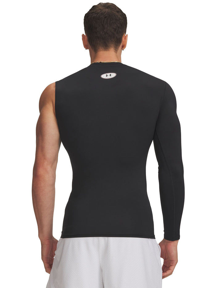 UA HeatGear Asymmetrical Left Top Primera Capa Superior negro para hombre
