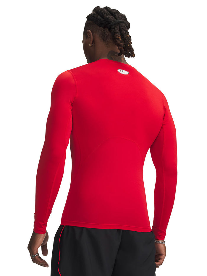 Primera capa superior HeatGear Armour Compression Manga Larga Hombre Rojo