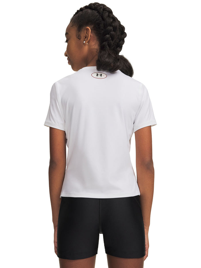 UA G HeatGear SS Primera Capa Superior blanco para niña