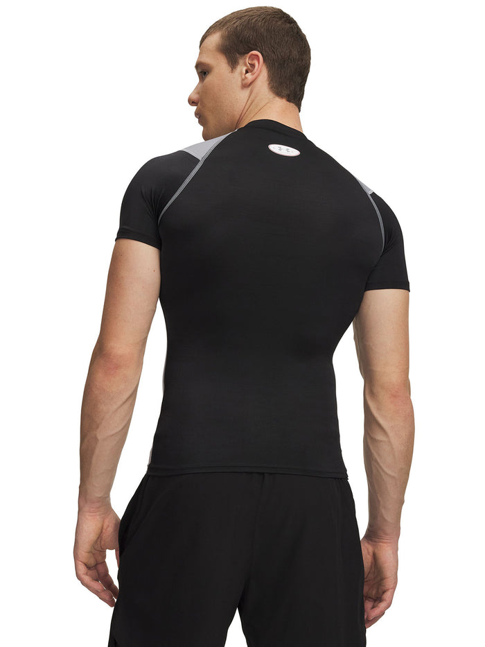 UA HG Elite Comp SS Primera Capa Superior negro para hombre