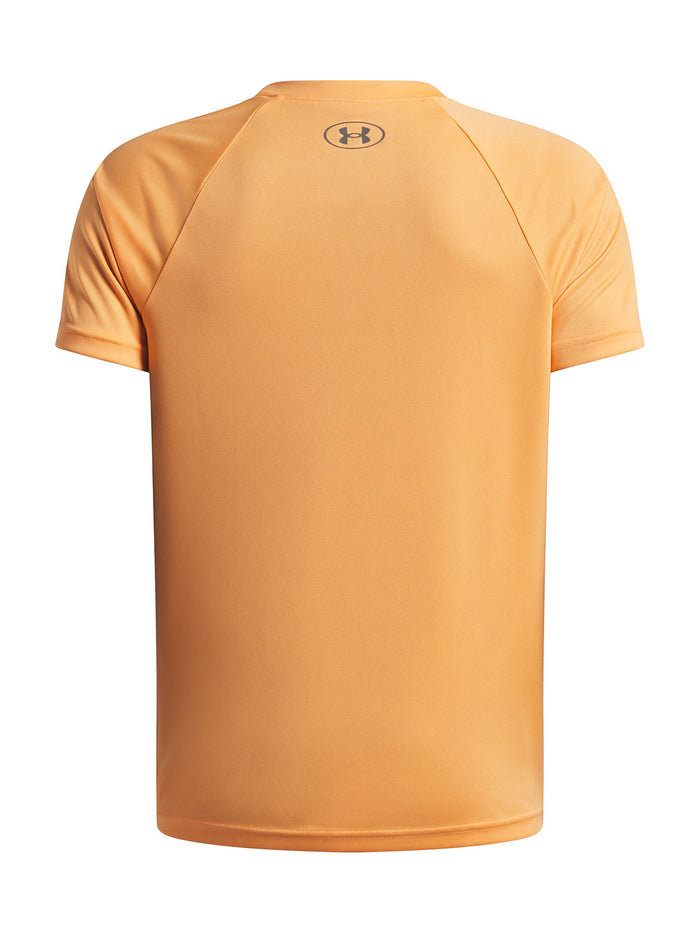 UA Tech Hybrid Print Polera Manga Corta naranjo para niño