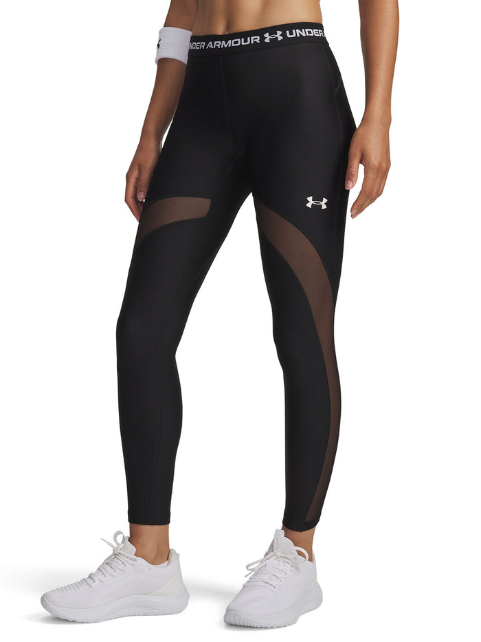 UA HeatGear Mesh Leggings Calza negro para mujer