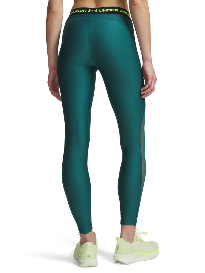 UA HeatGear Mesh Leggings Calza verde para mujer