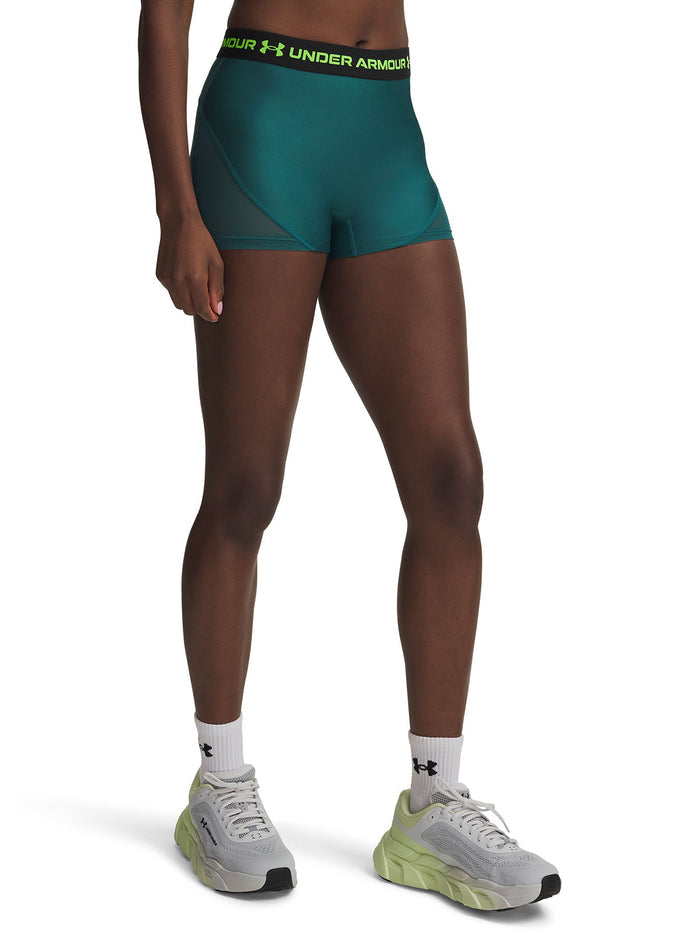 UA HeatGear Mesh Shorty Calza verde para mujer
