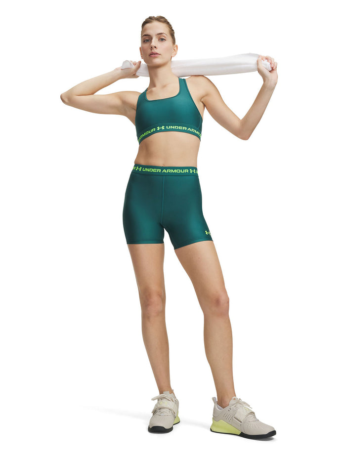 UA HeatGear Middy Short verde para mujer