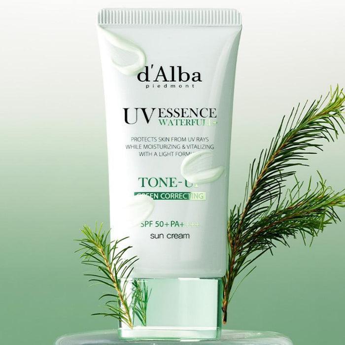 [d'Alba] Waterfull UV Essence Tone Up Sun Cream Green Correcting SPF 50+ PA++++ 50ml - Ballagrio