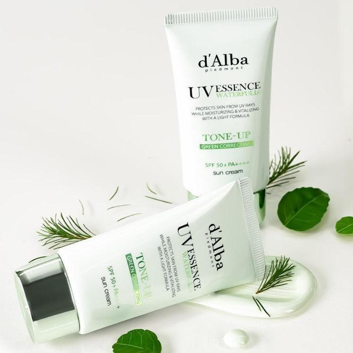 [d'Alba] Waterfull UV Essence Tone Up Sun Cream Green Correcting SPF 50+ PA++++ 50ml - Ballagrio
