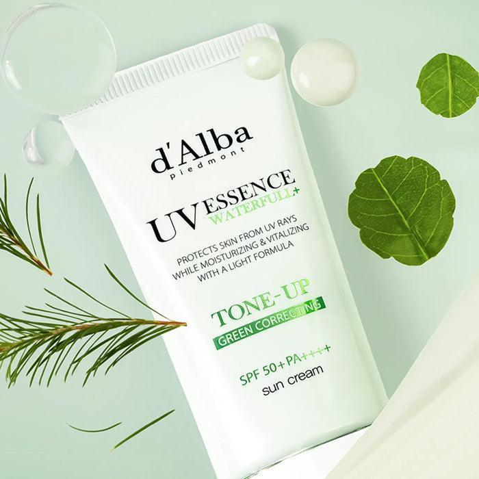 [d'Alba] Waterfull UV Essence Tone Up Sun Cream Green Correcting SPF 50+ PA++++ 50ml - Ballagrio