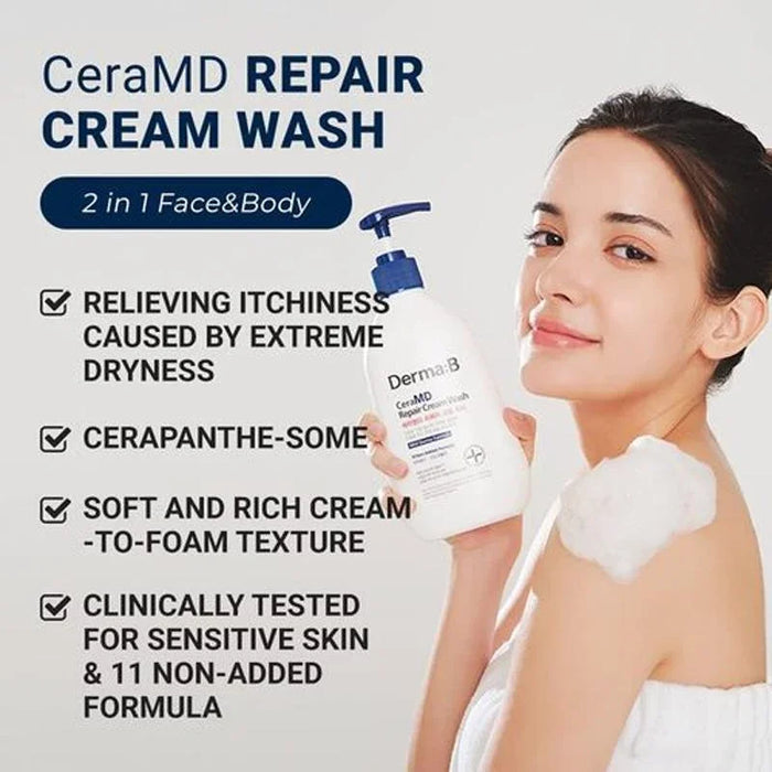 [Derma B] CeraMD Repair Cream Wash 400ml