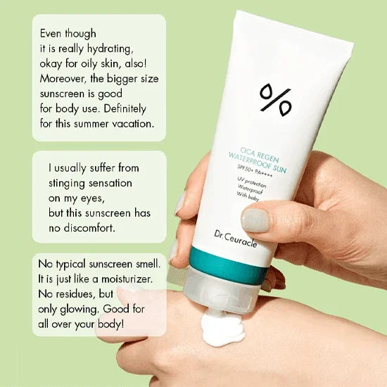 [Dr.Ceuracle] Cica Regen Waterproof Sun SPF 50+ PA++++ 100ml - Ballagrio