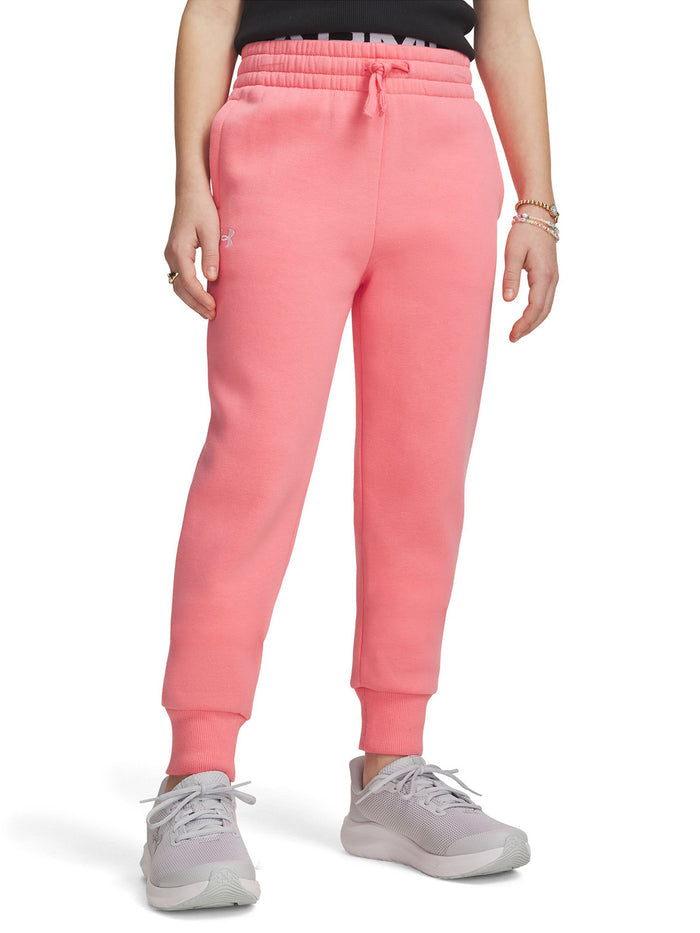 UA Rival Fleece Jogger rosado para niña
