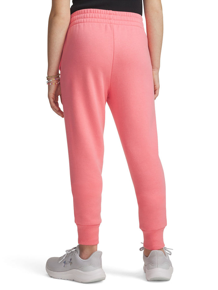 UA Rival Fleece Jogger rosado para niña