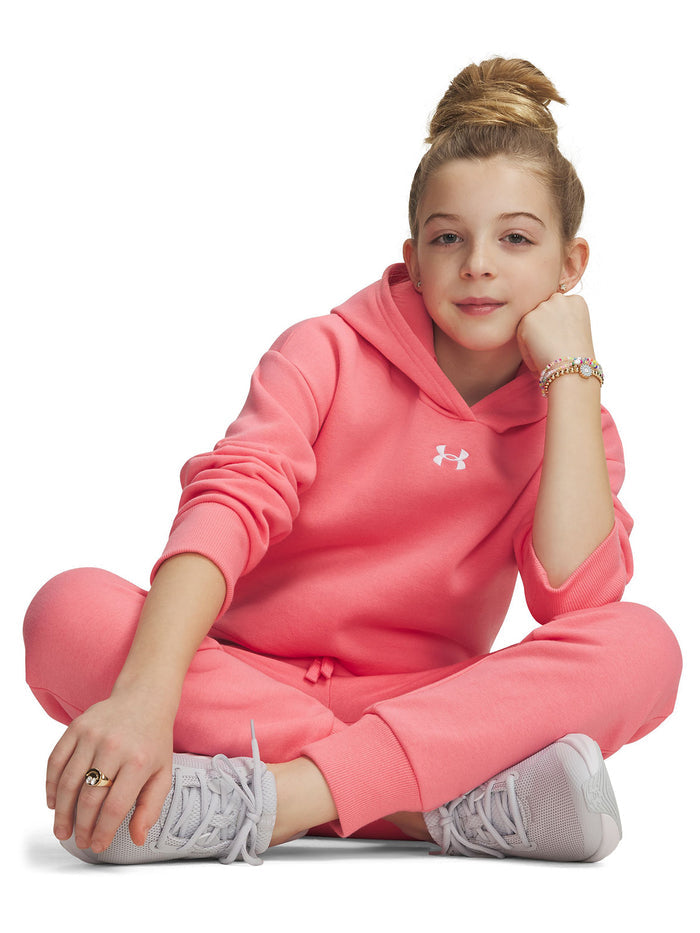UA Rival Fleece Jogger rosado para niña