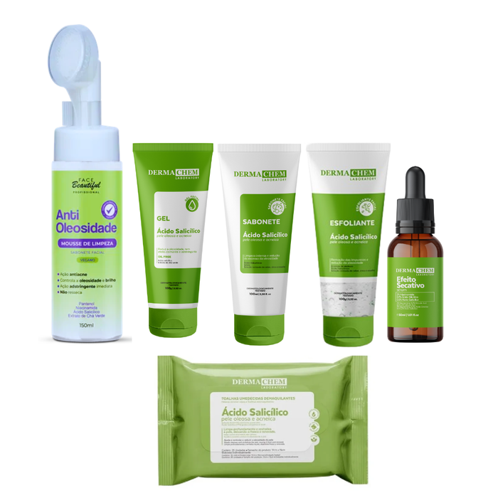 Kit Completo Anti Oleosidade e Acne  com Ácido Salicílico