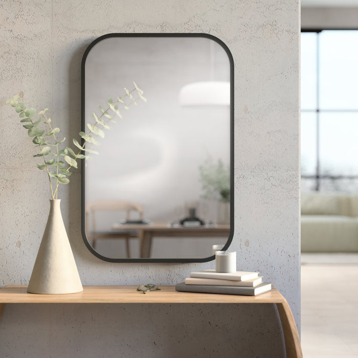 Miroir décoratif moderne Hub — Noir 24x36