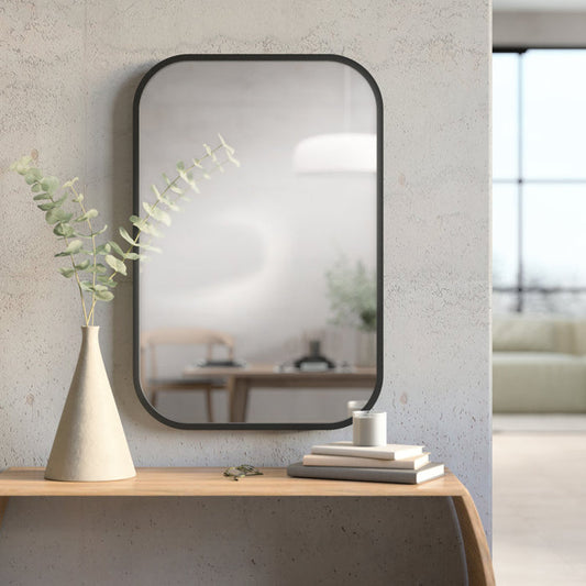 Miroir décoratif moderne Hub — Noir 24x36