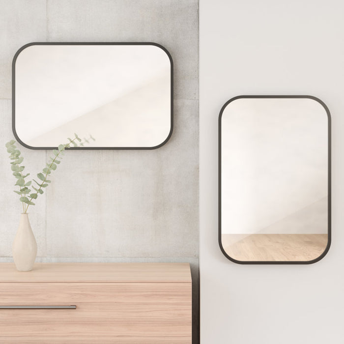 Miroir décoratif moderne Hub — Noir 24x36
