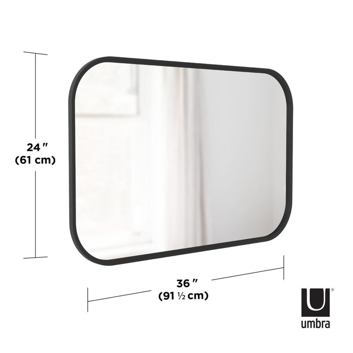 Miroir décoratif moderne Hub — Noir 24x36