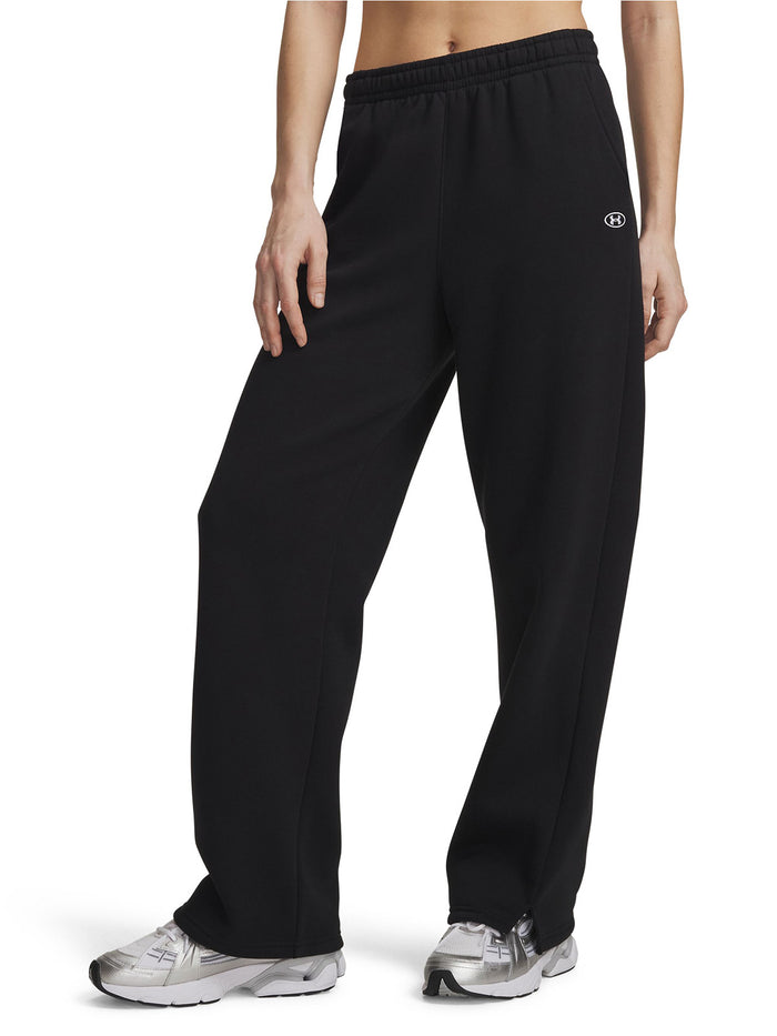 Pantalon UA Rival Fleece Straight negro para mujer