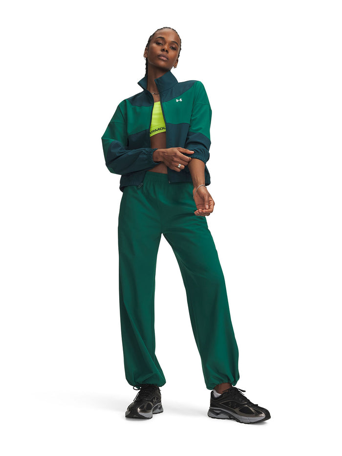 Pantalon UA Rival Woven verde para mujer