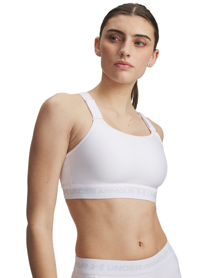 UA HeatGear Crossback High Peto blanco para mujer