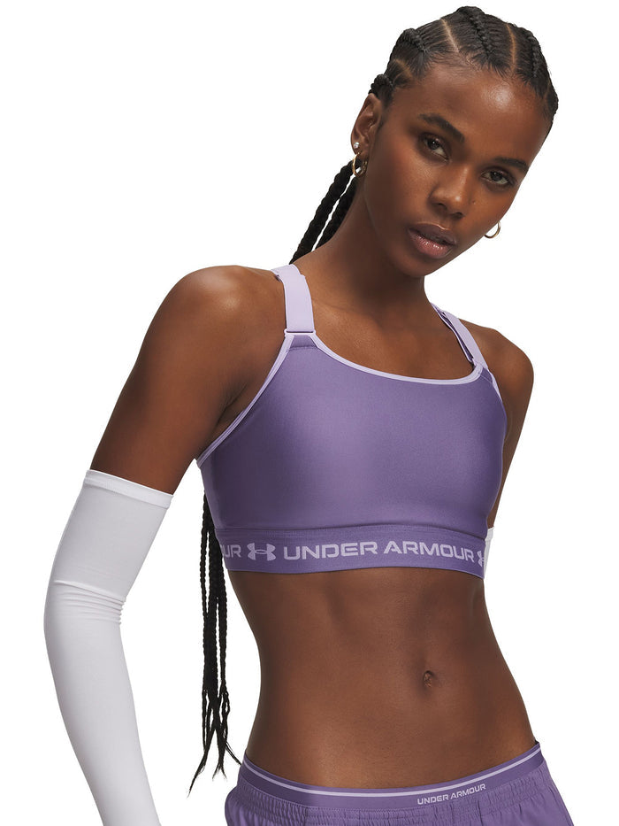 UA HeatGear Crossback High Peto morado para mujer