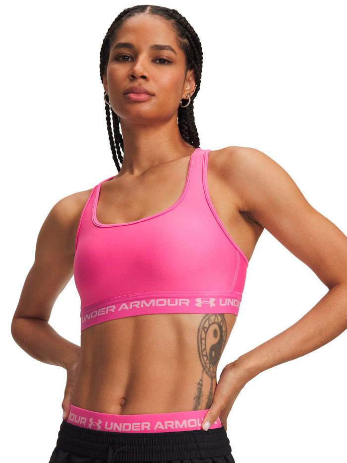 Peto UA Crossback Mid  rosada para mujer