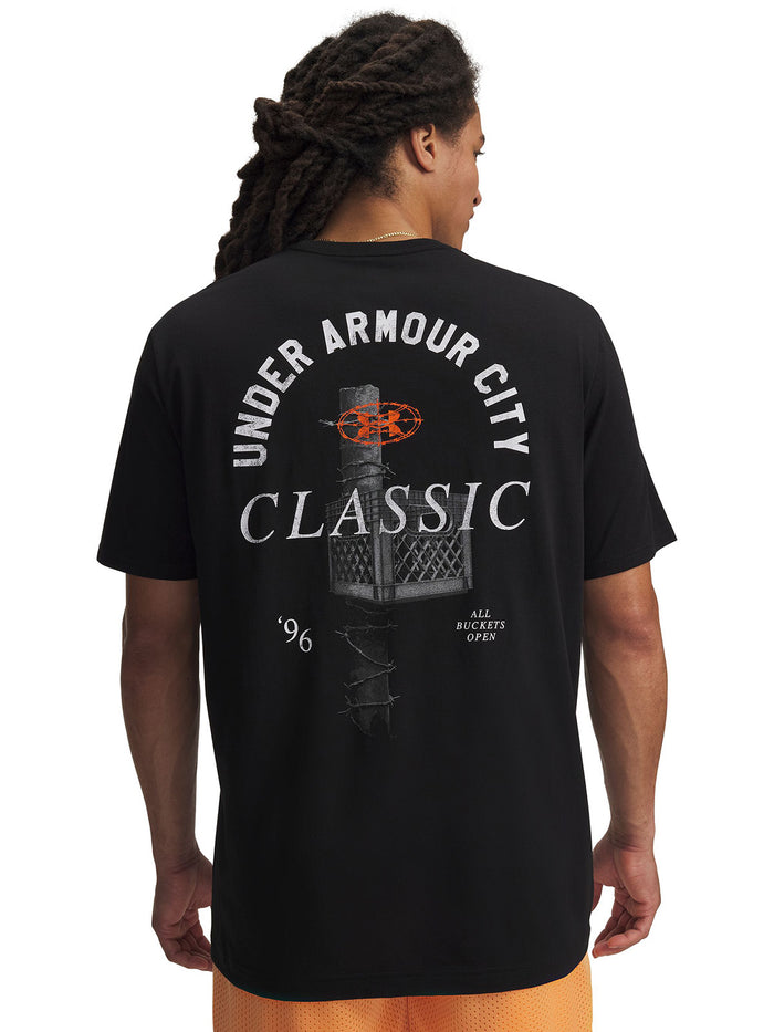UA M 60/40s City Classic SS Polera Manga Corta negro para hombre