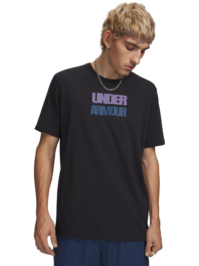 UA M Block Logo SS Polera Manga Corta negro para hombre