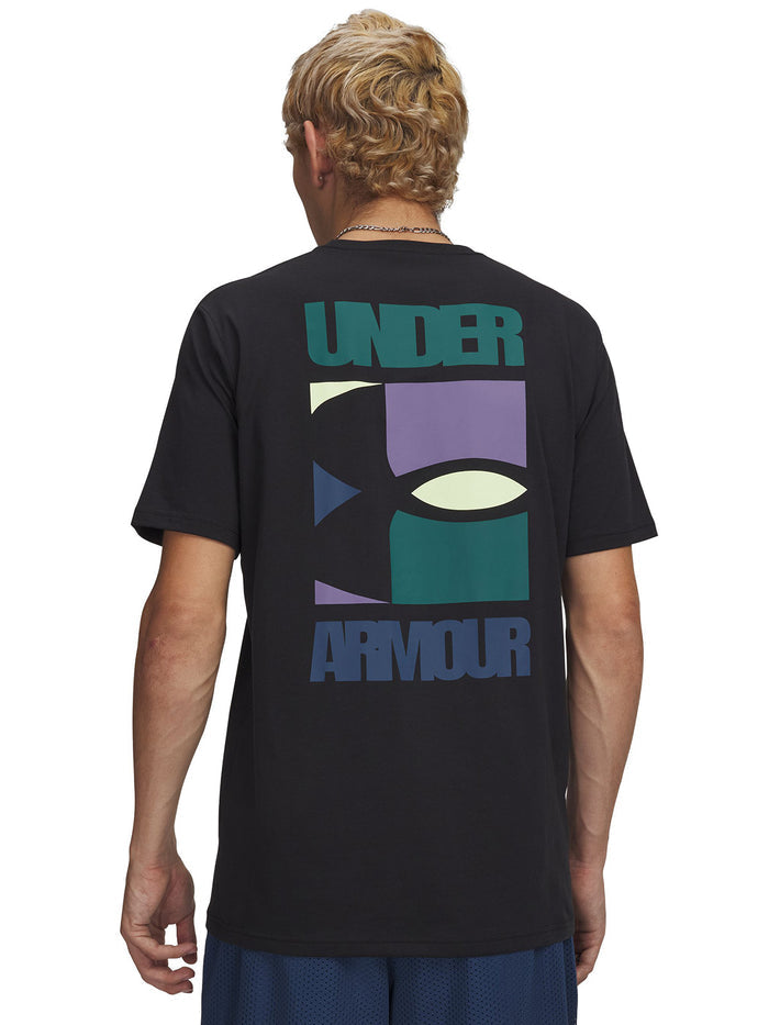 UA M Block Logo SS Polera Manga Corta negro para hombre