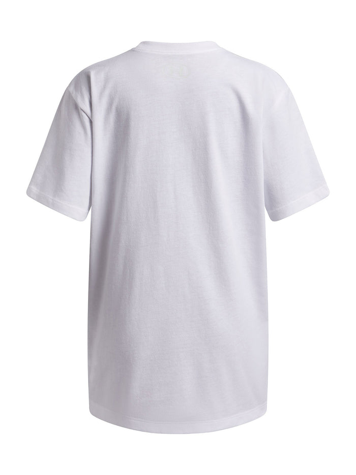 UA G Block Logo OS SS Polera Manga Corta blanco para niña