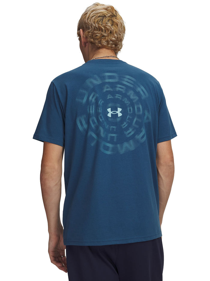 UA Blur Wordmark SS Polera Manga Corta azul para hombre