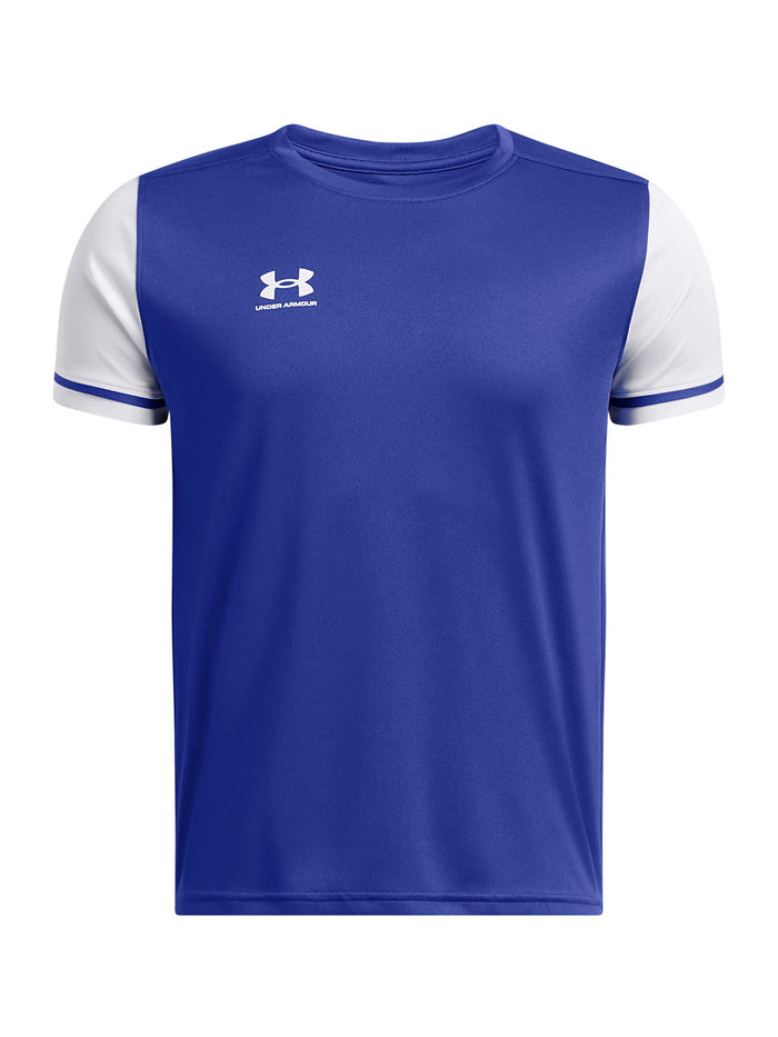 Polera manga corta UA Challenger azul para niño