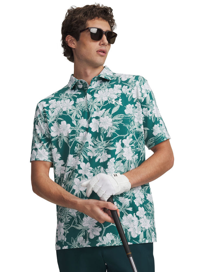 UA Matchplay Printed Polo Polera Manga Corta verde para hombre
