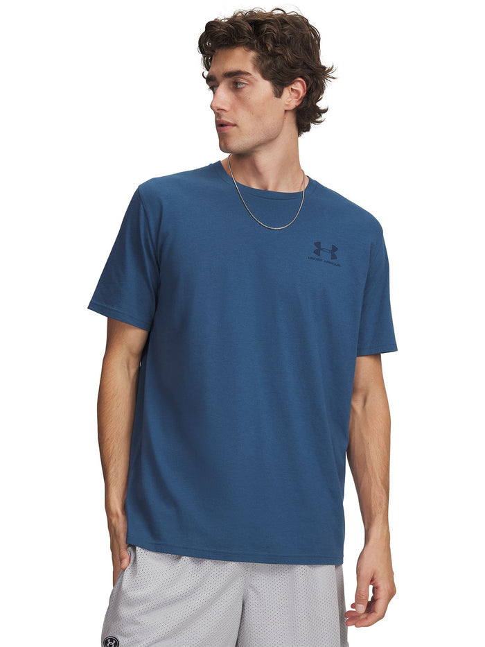 UA Left Chest Logo Polera Manga Corta azul para hombre