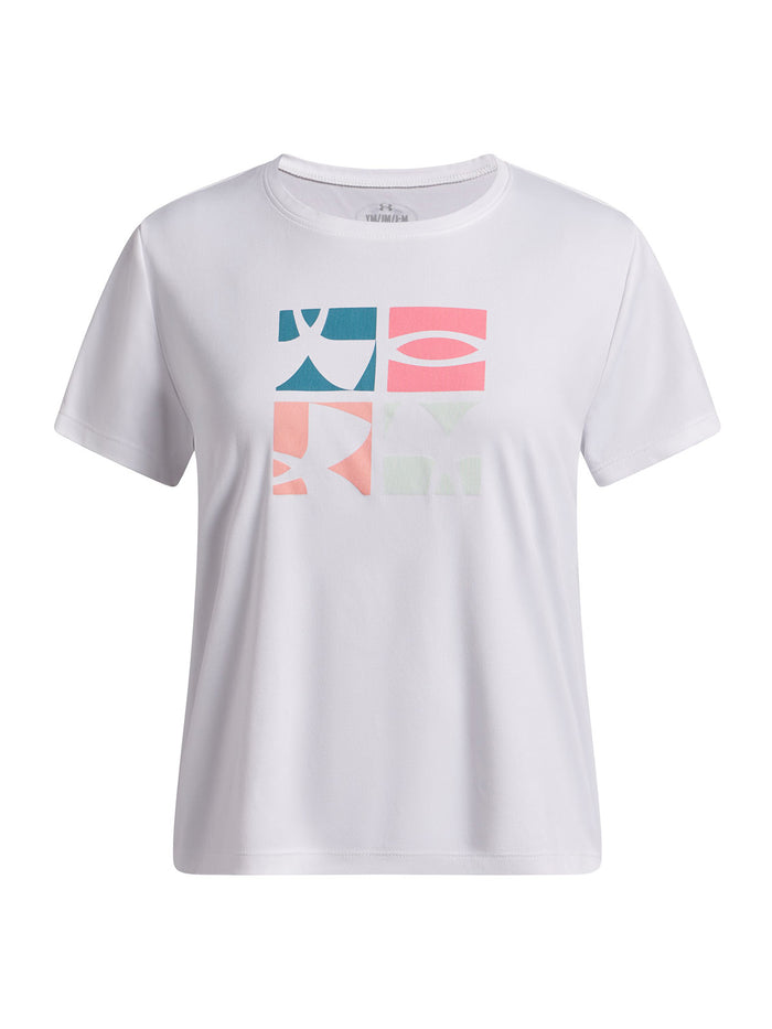 UA Tech Logo Graphic SSC Polera Manga Corta blanca para niña