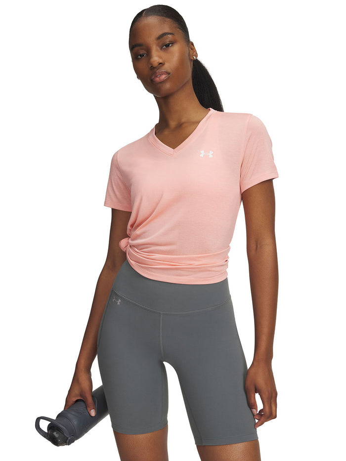 UA Tech Twist Polera Manga Corta rosado para mujer