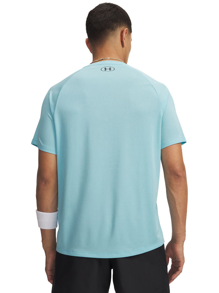 UA Tech Textured Polera Manga Corta azul para hombre