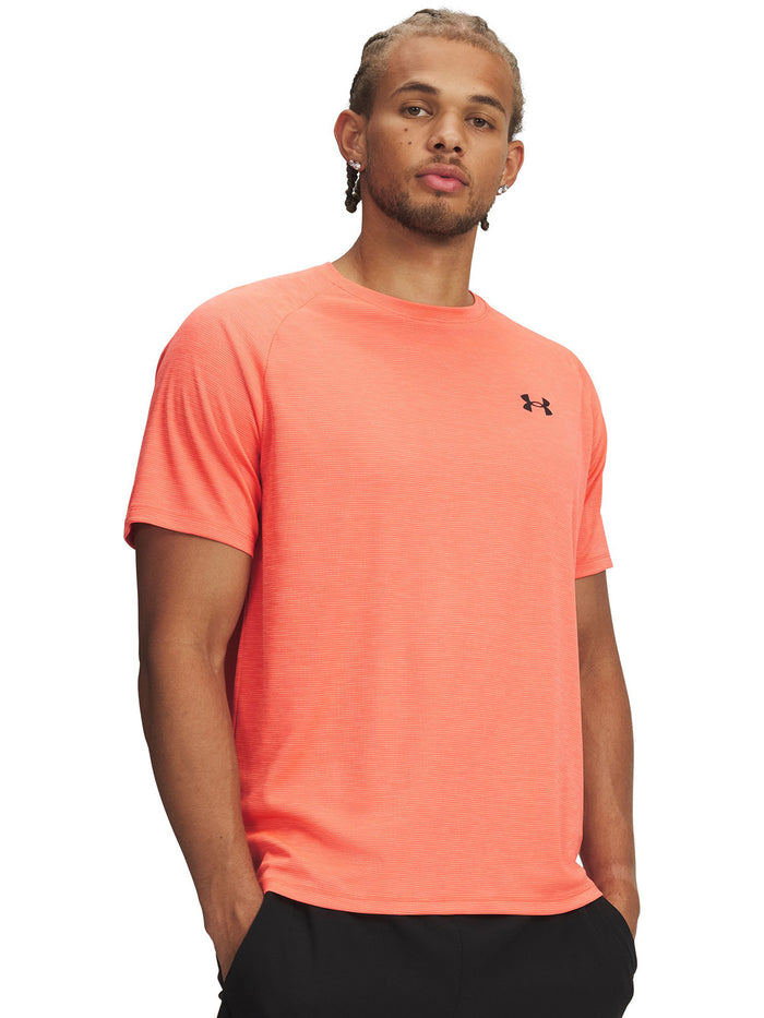 UA Tech Textured Polera Manga Corta rojo para hombre