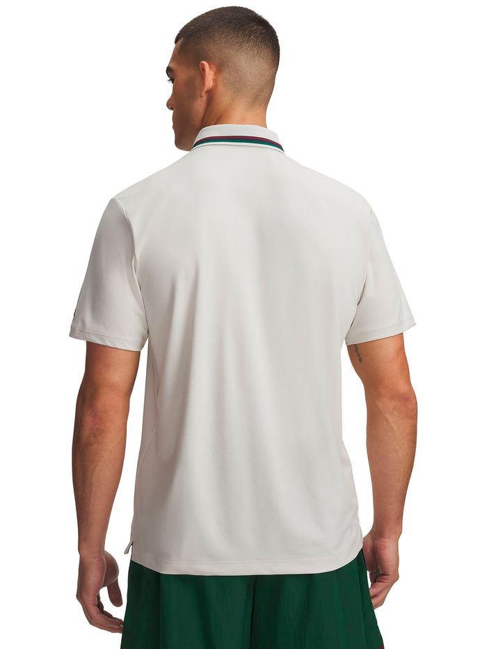 Polera manga corta UA ArmourDry Amp blanco para hombre