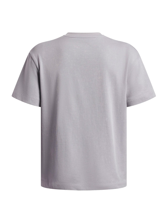 Polera manga corta UA Heavyweight Wash gris para niño