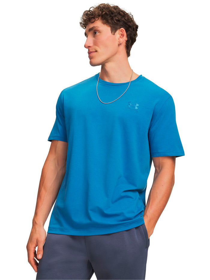 Polera manga corta UA Icon azul para hombre