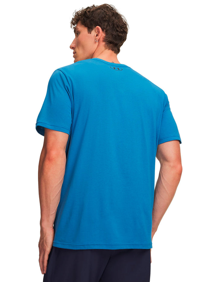Polera manga corta UA Left Chest Logo azul para hombre