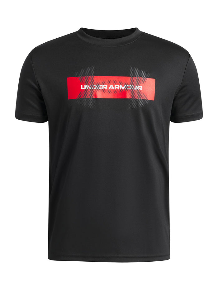 Polera manga corta UA Tech Graphic negra para niño