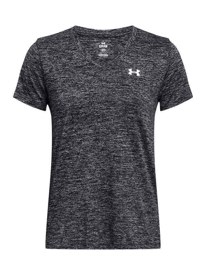 Polera manga corta UA Tech Twist negra para mujer